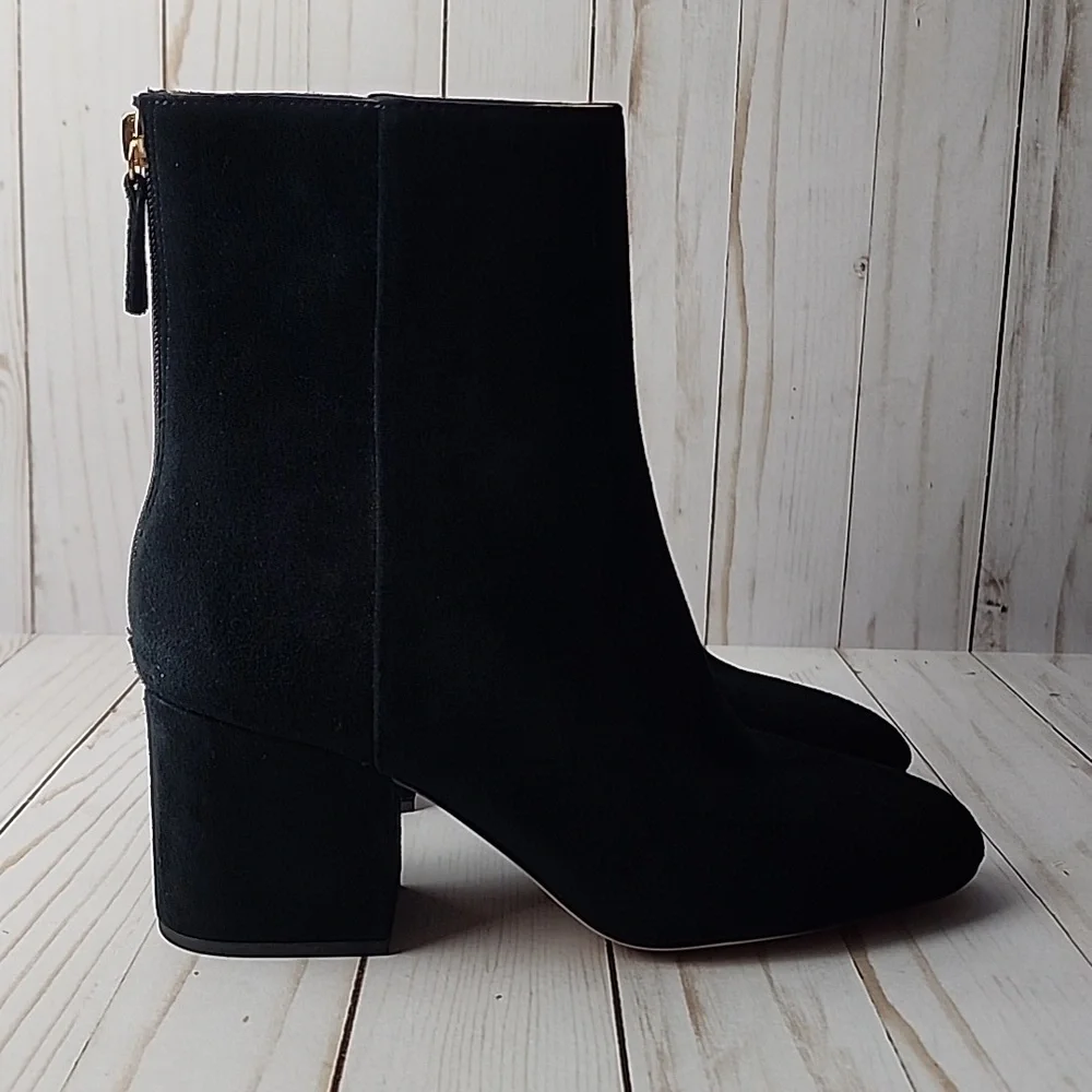 J. Crew Sadie Black Suede Heeled Ankle Boots - Picture 4 of 10